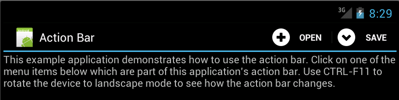 Action Bar Example
